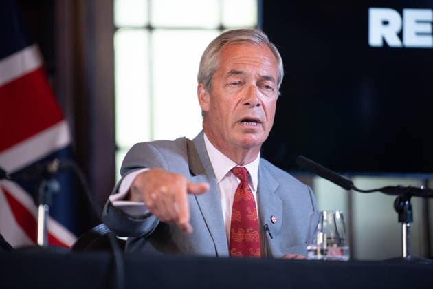 Reform UK Press Conference at The Royal Horseguards Hotel, London, UK - Mon 10 August 2026 Nigel Farage - Reform UK Leader speaks at a Reform UK Press Conference at The Royal Horseguards Hotel in London, England, UK on Monday 10 August, 2026., Credit:Justin Ng Avalon UK, England, London, The Royal Horseguards Hotel  Copyright: xJustinxNgx xAvalonx 1122073108