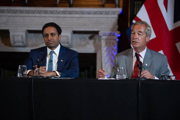 Reform UK Press Conference at The Royal Horseguards Hotel, London, UK - Mon 10 August 2026 Zia Yusuf - Reform Home Secretary and Nigel Farage - Reform UK Leader at a Reform UK Press Conference at The Royal Horseguards Hotel in London, England, UK on Monday 10 August, 2026., Credit:Justin Ng Avalon UK, England, London, The Royal Horseguards Hotel  Copyright: xJustinxNgx xAvalonx 1122073189
