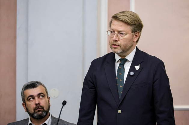 RUSSIA, MOSCOW - AUGUST 10, 2026: Yabloko Party Chairman Nikolai Rybakov (R) and lawyer Gadzhi Aliyev attend a hearing at the Russian Supreme Court on the Rodina Party™s bid to disqualify Yabloko from the 2026 State Duma election Moscow Russia  - ZUMAt113 20260810_zaa_t113_110 Copyright: xYevgenyxMessmanx