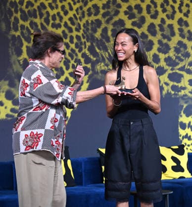 79th Locarno Film Festival - Zoe Saldana Receives Special Honorary Pardo - Switzerland Zoe Saldana receives the Special Honorary Pardo during the 79th Locarno Film Festival on August 10, 2026 in Locarno, Switzerland. Photo by Nick Zonna IPA ABACAPRESS.COM Locarno Switzerland  Copyright: xZonnaxNick IPA ABACAx