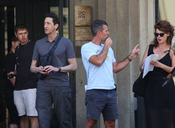 Zagreb, Croatia,100826 Filming of a movie about the war in Ukraine, directed by Doug Liman, outside the famous Hotel Esplanade in Zagreb, featuring Hollywood stars Sean Penn and Adrien Brody. Pictured: Adrien Brody. Photo: Ranko Suvar CROPIX Zagreb Croatia Copyright: xxRankoxSuvarx esplanade_film35-100826