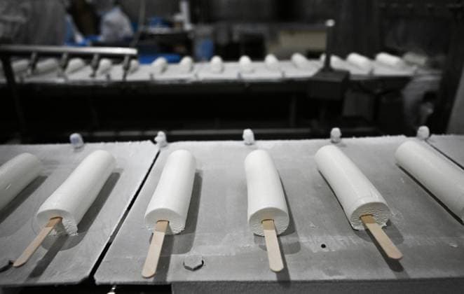 Russia Food Industry 9220038 10.08.2026 A view shows an ice cream production line at the Chistaya Liniya (Clean Line) plant, in Moscow Region, Russia. Maksim Blinov Sputnik Moscow region Russia  Copyright: xMaksimxBlinovx