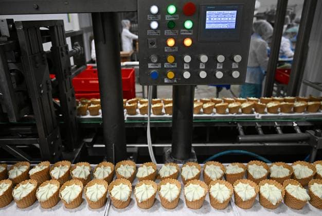 Russia Food Industry 9220056 10.08.2026 A view shows an ice cream production line at the Chistaya Liniya (Clean Line) plant, in Moscow Region, Russia. Maksim Blinov Sputnik Moscow region Russia  Copyright: xMaksimxBlinovx