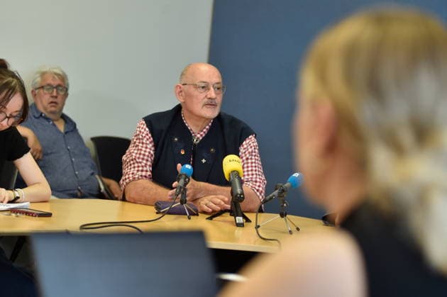 Die Landespressekonferenz der Saarländischen Parteien fand am Montag (10.08.2026) im Saarländischen Landtag in Saarbrücken statt. Im Bild: Christoph Schaufert, Stellvertretender Fraktionsvorsitzender der AfD. *** The Saarland State Press Conference of the Saarland political parties took place on Monday, August 10, 2026, at the Saarland State Parliament in Saarbrücken. Pictured is Christoph Schaufert, deputy parliamentary group leader of the AfD. bub