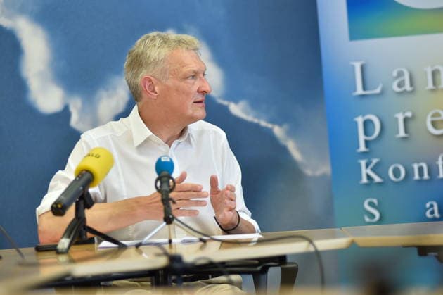 Die Landespressekonferenz der Saarländischen Parteien fand am Montag (10.08.2026) im Saarländischen Landtag in Saarbrücken statt. Im Bild: Stephan Toscani, Fraktionsvorsitzender der CDU. *** The Saarland State Press Conference of the Saarland political parties took place on Monday, August 10, 2026, at the Saarland State Parliament in Saarbrücken. Pictured is Stephan Toscani, CDU parliamentary group leader. bub
