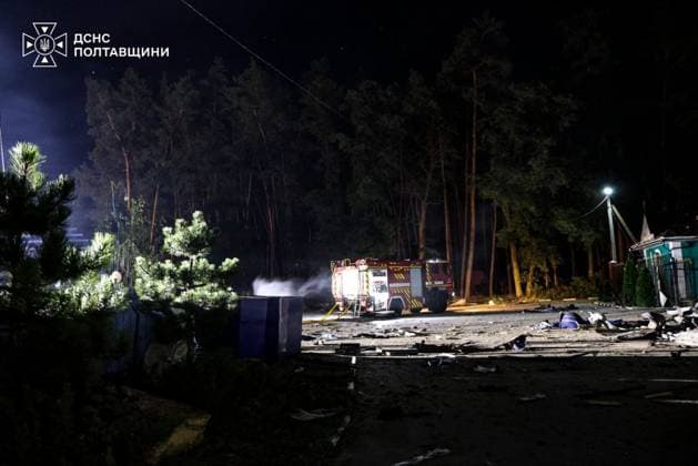 Aftermath of Russian attack in Ukraine s Poltava POLTAVA, UKRAINE - AUGUST 10: (----EDITORIAL USE ONLY - MANDATORY CREDIT - STATE EMERGENCY SERVICE OF UKRAINE HANDOUT - NO MARKETING NO ADVERTISING CAMPAIGNS - DISTRIBUTED AS A SERVICE TO CLIENTS----) A view of destruction as the firefighters extinguish fires that broke out at several gas stations, a private residential house and an industrial facility following a Russian attack in Poltava region, Ukraine on August 10, 2026. State Emergency Service of Ukraine Anadolu Poltava Ukraine. Editorial use only. Please get in touch for any other usage.  Copyright: x2026xAnadoluxStatexEmergencyxServicexofxUkrainex