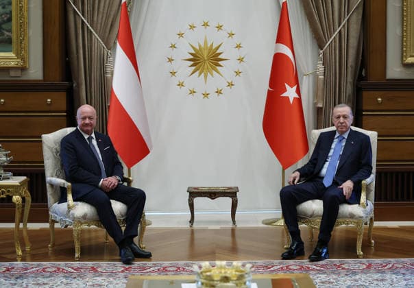 Turkish President Erdogan receives Austrian Chancellor Stocker ANKARA, TURKIYE - AUGUST 10 : (----EDITORIAL USE ONLY - MANDATORY CREDIT - TURKISH PRESIDENCY MURAT CETINMUHURDAR HANDOUT - NO MARKETING NO ADVERTISING CAMPAIGNS - DISTRIBUTED AS A SERVICE TO CLIENTS----) Turkish President Recep Tayyip Erdogan (R) receives Austrian Chancellor Christian Stocker (L) with an official ceremony at the Presidential Complex in Ankara, Turkiye on August 10, 2026. Turkish Presidency Murat Cetinmuhurdar Handout Anadolu Ankara Turkey. Editorial use only. Please get in touch for any other usage.  Copyright: x2026xAnadoluxTurkishxPresidencyx xMuratxCetinmuhurdarx xHandoutx