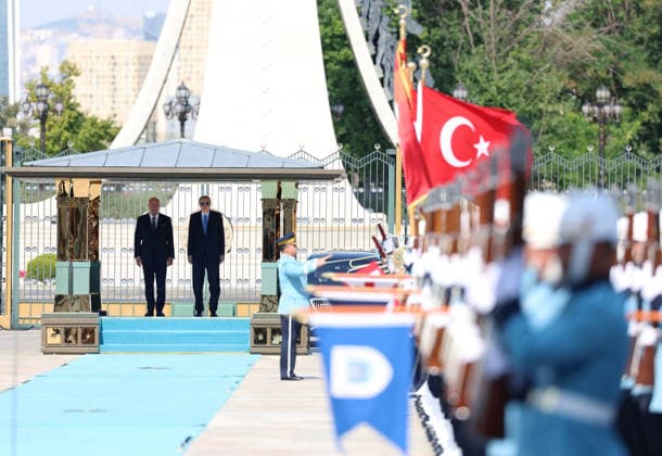 Turkish President Recep Tayyip Erdogan ANKARA, TURKIYE - AUGUST 10 : (----EDITORIAL USE ONLY - MANDATORY CREDIT - TURKISH PRESIDENCY MURAT KULA HANDOUT - NO MARKETING NO ADVERTISING CAMPAIGNS - DISTRIBUTED AS A SERVICE TO CLIENTS----) Turkish President Recep Tayyip Erdogan welcomes Austrian Chancellor Christian Stocker with an official ceremony at the Presidential Complex in Ankara, Turkiye on August 10, 2026. TUR Presidency Murat Kula Anadolu Ankara Turkey. Editorial use only. Please get in touch for any other usage.  Copyright: x2026xAnadoluxTURxPresidencyx xMuratxKulax