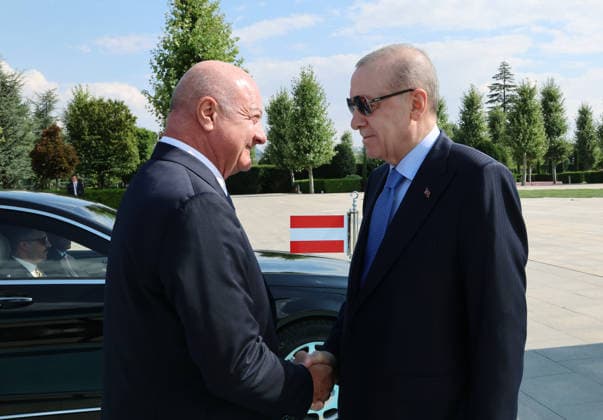 Turkish President Recep Tayyip Erdogan ANKARA, TURKIYE - AUGUST 10 : (----EDITORIAL USE ONLY - MANDATORY CREDIT - TURKISH PRESIDENCY MURAT CETINMUHURDAR HANDOUT - NO MARKETING NO ADVERTISING CAMPAIGNS - DISTRIBUTED AS A SERVICE TO CLIENTS----) Turkish President Recep Tayyip Erdogan welcomes Austrian Chancellor Christian Stocker with an official ceremony at the Presidential Complex in Ankara, Turkiye on August 10, 2026. TUR Presidency Murat Cetinmuhurdar Anadolu Ankara Turkey. Editorial use only. Please get in touch for any other usage.  Copyright: x2026xAnadoluxTURxPresidency MuratxCetinmuhurdarx