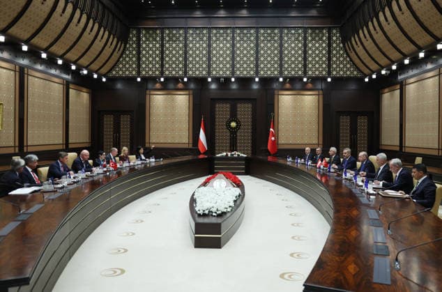 Turkish President Erdogan receives Austrian Chancellor Stocker ANKARA, TURKIYE - AUGUST 10: (----EDITORIAL USE ONLY - MANDATORY CREDIT - TURKISH PRESIDENCY MURAT KULA HANDOUT - NO MARKETING NO ADVERTISING CAMPAIGNS - DISTRIBUTED AS A SERVICE TO CLIENTS----) Turkish President Recep Tayyip Erdogan holds an interdelegation meeting with Austrian Chancellor Christian Stocker, who is on an official visit to Turkiye, at the Presidential Complex in Ankara, Turkiye, on August 10, 2026. Turkish Presidency Murat Kula Handout Anadolu Ankara Turkey. Editorial use only. Please get in touch for any other usage.  Copyright: x2026xAnadoluxTurkishxPresidencyx xMuratxKulax xHandoutx