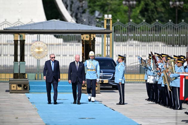 Recep Tayyip Erdogan - Christian Stocker meeting in Ankara ANKARA, TURKIYE - AUGUST 10 : Turkish President Recep Tayyip Erdogan welcomes Austrian Chancellor Christian Stocker with an official ceremony at the Presidential Complex in Ankara, Turkiye on August 10, 2026. Mehmet Ali Ozcan Anadolu Ankara Turkey. Editorial use only. Please get in touch for any other usage.  Copyright: x2026xAnadoluxMehmetxAlixOzcanx
