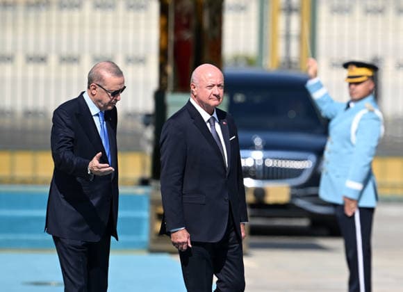 Recep Tayyip Erdogan - Christian Stocker meeting in Ankara ANKARA, TURKIYE - AUGUST 10 : Turkish President Recep Tayyip Erdogan welcomes Austrian Chancellor Christian Stocker with an official ceremony at the Presidential Complex in Ankara, Turkiye on August 10, 2026. Mehmet Ali Ozcan Anadolu Ankara Turkey. Editorial use only. Please get in touch for any other usage.  Copyright: x2026xAnadoluxMehmetxAlixOzcanx