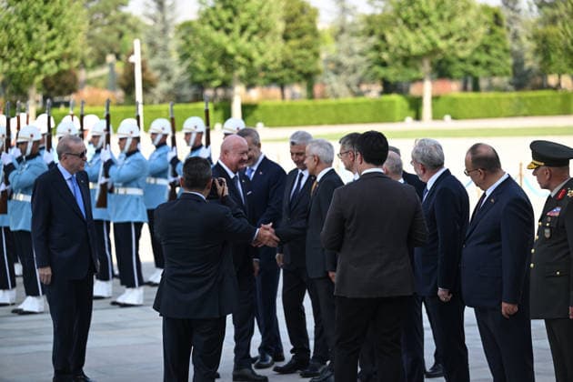 Recep Tayyip Erdogan - Christian Stocker meeting in Ankara ANKARA, TURKIYE - AUGUST 10 : Turkish President Recep Tayyip Erdogan welcomes Austrian Chancellor Christian Stocker with an official ceremony at the Presidential Complex in Ankara, Turkiye on August 10, 2026. Mehmet Ali Ozcan Anadolu Ankara Turkey. Editorial use only. Please get in touch for any other usage.  Copyright: x2026xAnadoluxMehmetxAlixOzcanx