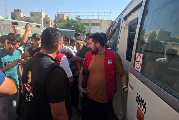 Palestinian patients return to Gaza after months stranded in West Bank Palestinian patients and their companions arrive at Nasser Medical Complex in Khan Younis, southern Gaza Strip, on August 10, 2026, after returning from the West Bank to the Gaza Strip through the Kerem Shalom crossing. They returned after being unable to reach Gaza for months due to the war and the closure of crossings. Photo by Tariq Mohammad APA Images Khan Yunis Gaza Strip Palestinian Territory 100826_Khan_Yunis_TM_02(6) Copyright: xapaimagesxTariqxMohammad xapaimagesx