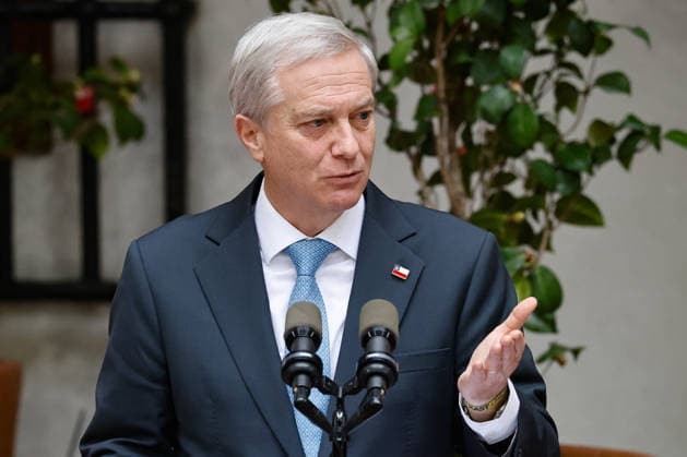 Santiago, August 10, 2026: President of the Republic José Antonio Kast presides over the signing of the constitutional reform bill as part of his Agenda Against Organized Crime and Terrorism (ACOT). Diego Martin Aton, Chile; Aton 1179545 jpeg  Copyright: DIEGOxMARTIN ATONxCHILE