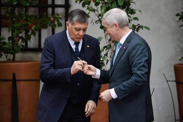 Santiago, August 10, 2026: President of the Republic José Antonio Kast presides over the signing of the constitutional reform bill as part of his Agenda Against Organized Crime and Terrorism (ACOT). Diego Martin Aton, Chile; Aton 1179547 jpeg  Copyright: DIEGOxMARTIN ATONxCHILE