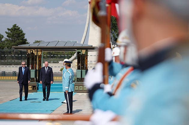 Turkish president receives Austrian chancellor during official Ankara visit Turkish President Recep Tayyip Erdogan receives Austrian Chancellor Christian Stocker at the Presidential Complex in Ankara, Turkey, during an official visit, on August 10, 2026. Photo by Turkish presidency apaimages Istanbul Istanbul Turkey 100826_Turkey_TPO_00(4) Copyright: xapaimagesxTurkishxpresidencyx xapaimagesx