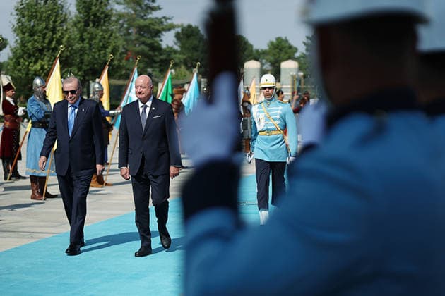 Turkish president receives Austrian chancellor during official Ankara visit Turkish President Recep Tayyip Erdogan receives Austrian Chancellor Christian Stocker at the Presidential Complex in Ankara, Turkey, during an official visit, on August 10, 2026. Photo by Turkish presidency apaimages Istanbul Istanbul Turkey 100826_Turkey_TPO_00(7) Copyright: xapaimagesxTurkishxpresidencyx xapaimagesx