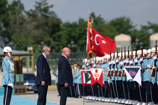 Turkish president receives Austrian chancellor during official Ankara visit Turkish President Recep Tayyip Erdogan receives Austrian Chancellor Christian Stocker at the Presidential Complex in Ankara, Turkey, during an official visit, on August 10, 2026. Photo by Turkish presidency apaimages Istanbul Istanbul Turkey 100826_Turkey_TPO_00(18) Copyright: xapaimagesxTurkishxpresidencyx xapaimagesx