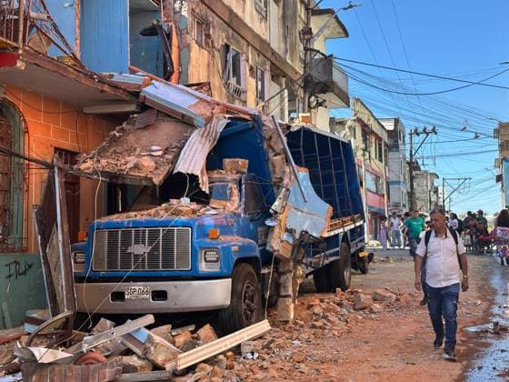At least 18 killed as magnitude 7.4 earthquake hits Colombia PEREIRA, COLOMBIA - AUGUST 10: People gather in the streets after a powerful earthquake struck Colombia, killing at least 18 people and causing damage in Pereira, Colombia, on August 10, 2026. The earthquake was felt across much of the country, with authorities continuing to assess the extent of the damage and possible additional casualties. Alexis Munera Anadolu Pereira Colombia. Editorial use only. Please get in touch for any other usage.  Copyright: x2026xAnadoluxAlexisxMunerax