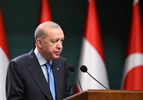 Recep Tayyip Erdogan - Christian Stocker hold joint press conference in Ankara ANKARA, TURKIYE - AUGUST 10: Turkish President Recep Tayyip Erdogan makes a speech as he holds a joint press conference with Austrian Chancellor Christian Stocker (not seen) following their meeting at the Presidential Complex in Ankara, Turkiye, on August 10, 2026. Mehmet Ali Ozcan Anadolu Ankara Turkey. Editorial use only. Please get in touch for any other usage.  Copyright: x2026xAnadoluxMehmetxAlixOzcanx