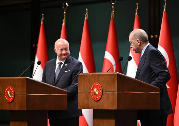 Recep Tayyip Erdogan - Christian Stocker hold joint press conference in Ankara ANKARA, TURKIYE - AUGUST 10: Turkish President Recep Tayyip Erdogan (R) and Austrian Chancellor Christian Stocker (L) hold a joint press conference following their meeting at the Presidential Complex in Ankara, Turkiye, on August 10, 2026. Mehmet Ali Ozcan Anadolu Ankara Turkey. Editorial use only. Please get in touch for any other usage.  Copyright: x2026xAnadoluxMehmetxAlixOzcanx