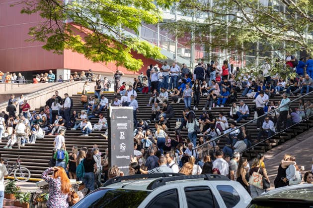 August 10, 2026, Medellin, Antioquia, Colombia: People gather outside buildings and streets in medellin after a 7,4 Earthquake that struck Colombia on August 10, 2026. Medellin Colombia  - ZUMAvp1_ 20260810_zia_vp1_032 Copyright: xJuanxJosexPatinox