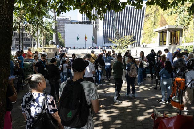August 10, 2026, Medellin, Antioquia, Colombia: People gather outside buildings and streets in medellin after a 7,4 Earthquake that struck Colombia on August 10, 2026. Medellin Colombia  - ZUMAvp1_ 20260810_zia_vp1_029 Copyright: xJuanxJosexPatinox