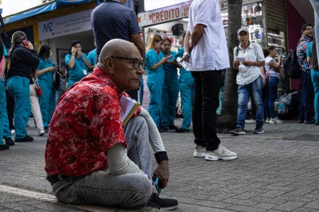 August 10, 2026, Medellin, Antioquia, Colombia: People gather outside buildings and streets in medellin after a 7,4 Earthquake that struck Colombia on August 10, 2026. Medellin Colombia  - ZUMAvp1_ 20260810_zia_vp1_024 Copyright: xJuanxJosexPatinox