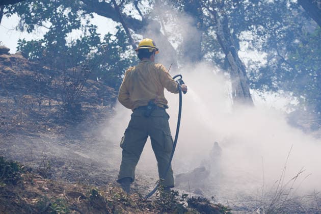 California s Timber Fire of wildfire in Big Sur grows BIG SUR, CALIFORNIA - AUG 10: A firefighter battles with flames as Timber Fire of wildfire continues in Big Sur of California, United States on August 10, 2026. Tayfun Coskun Anadolu California United States. Editorial use only. Please get in touch for any other usage.  Copyright: x2026xAnadoluxTayfunxCoskunx