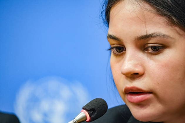 August 10, 2026, New York, New York, United States: LENIIE UMEROVA, a Ukrainian Crimean Tatar and former civilian detainee, addresses a press briefing following her testimony at a UN Security Council Arria-formula meeting at UNHQ. UMEROVA was detained by Russian authorities in December 2022 while travelling to occupied Crimea to visit her seriously ill father and was later transferred to MoscowÃ¢â‚¬â ¢s Lefortovo prison, where she was accused of espionage. Held until September 2024, she described interrogation, prolonged isolation, and physical and psychological abuse, as well as the broader treatment of Ukrainian civilian detainees. New York United States  - ZUMAo116 20260810_znp_o116_020 Copyright: xBiancaxOterox