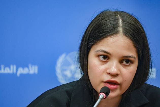 August 10, 2026, New York, New York, United States: LENIIE UMEROVA, a Ukrainian Crimean Tatar and former civilian detainee, addresses a press briefing following her testimony at a UN Security Council Arria-formula meeting at UNHQ. UMEROVA was detained by Russian authorities in December 2022 while travelling to occupied Crimea to visit her seriously ill father and was later transferred to MoscowÃ¢â‚¬â ¢s Lefortovo prison, where she was accused of espionage. Held until September 2024, she described interrogation, prolonged isolation, and physical and psychological abuse, as well as the broader treatment of Ukrainian civilian detainees. New York United States  - ZUMAo116 20260810_znp_o116_024 Copyright: xBiancaxOterox
