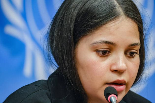 August 10, 2026, New York, New York, United States: LENIIE UMEROVA, a Ukrainian Crimean Tatar and former civilian detainee, addresses a press briefing following her testimony at a UN Security Council Arria-formula meeting at UNHQ. UMEROVA was detained by Russian authorities in December 2022 while travelling to occupied Crimea to visit her seriously ill father and was later transferred to MoscowÃ¢â‚¬â ¢s Lefortovo prison, where she was accused of espionage. Held until September 2024, she described interrogation, prolonged isolation, and physical and psychological abuse, as well as the broader treatment of Ukrainian civilian detainees. New York United States  - ZUMAo116 20260810_znp_o116_028 Copyright: xBiancaxOterox