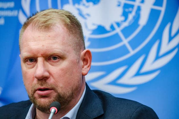 August 10, 2026, New York, New York, United States: OLEG GUSHCHYN, Legal Counsellor with UkraineÃ¢â‚¬â ¢s Coordination Headquarters for the Treatment of Prisoners of War, speaks during a press briefing following a UN Security Council Arria-formula meeting at UNHQ. GUSHCHYN outlined UkraineÃ¢â‚¬â ¢s legal assessment of RussiaÃ¢â‚¬â ¢s network of detention facilities, described alleged systematic torture and mistreatment of Ukrainian prisoners of war and civilian detainees, and discussed ongoing efforts relating to prisoner exchanges, accountability and compliance with the Geneva Conventions. New York United States - ZUMAo116 20260810_znp_o116_033 Copyright: xBiancaxOterox