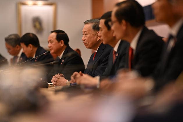 TO LAM AUSTRALIA VISIT, Vietnam General Secretary and President To Lam addresses Australian Prime Minister Anthony Albanese during a bilateral meeting at Parliament House in Canberra, Tuesday, August 11, 2026. Vietnam s president is visiting Australia for the first time. ( NO ARCHIVING CANBERRA AUSTRALIAN CAPITAL TERRITORY AUSTRALIA  Copyright: xLUKASxCOCHx 20260811181337227688