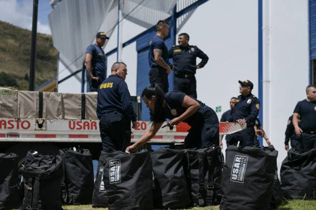 August 10, 2026, Pasto, Narino, Colombia: The USARCOL 20 team, composed of 22 firefighters, departed from Pasto, Narino, to the city of Cali to join rescue operations following the earthquake that struck Colombia today. August 10, 2026. Pasto Colombia  - ZUMAvp1_ 20260810_zia_vp1_065 Copyright: xCamiloxErassox
