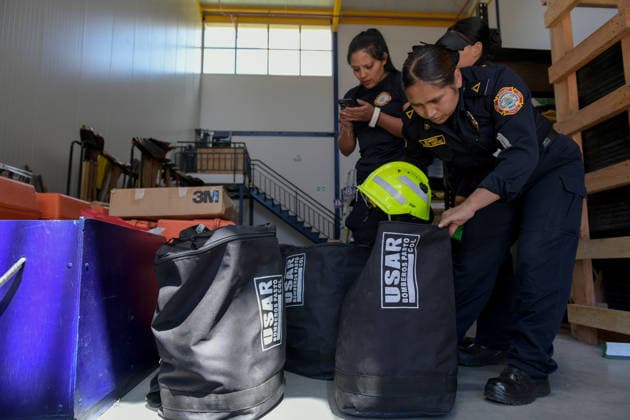 August 10, 2026, Pasto, Narino, Colombia: The USARCOL 20 team, composed of 22 firefighters, departed from Pasto, Narino, to the city of Cali to join rescue operations following the earthquake that struck Colombia today. August 10, 2026. Pasto Colombia  - ZUMAvp1_ 20260810_zia_vp1_066 Copyright: xCamiloxErassox