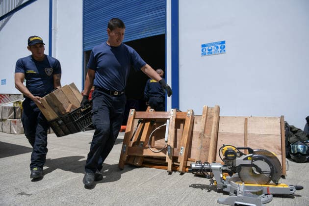 August 10, 2026, Pasto, Narino, Colombia: The USARCOL 20 team, composed of 22 firefighters, departed from Pasto, Narino, to the city of Cali to join rescue operations following the earthquake that struck Colombia today. August 10, 2026. Pasto Colombia  - ZUMAvp1_ 20260810_zia_vp1_067 Copyright: xCamiloxErassox