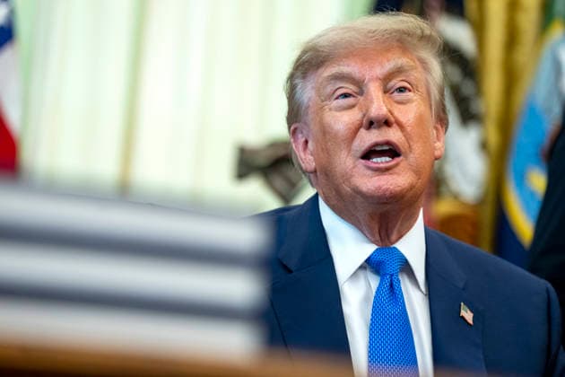 Trump Signs an Executive Order on Childhood Vaccines United States President Donald J Trump speaks during an executive order signing that reevaluates childhood vaccines in the Oval Office of the White House in Washington, DC on August 10, 2026. While the executive order still recommends childhood vaccines for 11 diseases, including measles and polio, it calls for limiting vaccines for other diseases, like hepatitis A and B and meningococcal disease, to high-risk populations. Credit: Bonnie Cash Pool via CNP Washington District of Columbia United States of America EDITORIAL USE ONLY Copyright: xx vaccines_081026bc2-6489861 BonniexCashx-xPoolxviaxCNPx cnpphotos339074