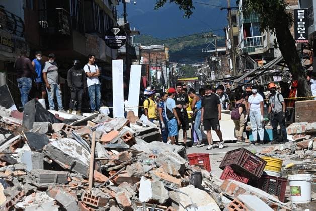111 killed, 87 injured as magnitude 7.4 earthquake strikes Colombia PEREIRA, COLOMBIA - AUGUST 10: Residents and rescue workers carry out search, rescue and evacuation operations after a powerful earthquake struck Colombia, killing at least 18 people and causing widespread damage in Pereira, on August 10, 2026 in Pereira, Colombia. Preliminary reports indicate that several structures collapsed, buildings and roads were damaged, and some public services were temporarily disrupted. Hospitals activated emergency plans to treat the injured, while technical teams began assessing damaged buildings as authorities warned residents to avoid unsafe structures and remain alert for aftershocks. Alexis Munera Anadolu Pereira Colombia. Editorial use on  Copyright: x2026xAnadoluxAlexisxMunerax