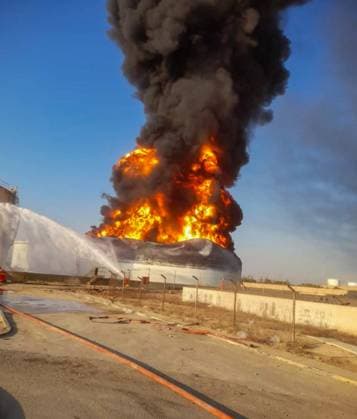 Fire breaks out at an oil depot in Tripoli TRIPOLI, LIBYA - AUGUST 11: (----EDITORIAL USE ONLY - MANDATORY CREDIT - LIBYAN NATIONAL SAFETY AUTHORITY HANDOUT - NO MARKETING NO ADVERTISING CAMPAIGNS - DISTRIBUTED AS A SERVICE TO CLIENTS----) Flames and thick smoke rise from a burning diesel tank at the Zawiya Oil Depot, west of Tripoli, Libya, on August 11, 2026. A fire broke out in one of the depot s diesel tanks after it was hit under circumstances that remain unknown, amid intensified clashes between armed groups in the surrounding area. Firefighting crews were dispatched to the site and continued efforts to bring the blaze under control. Libyan National Safety Authority Handout Anadolu Tripoli Libya. Editorial use only. Please get in  Copyright: x2026xAnadoluxLibyanxNationalxSafetyxAuthority Handoutx