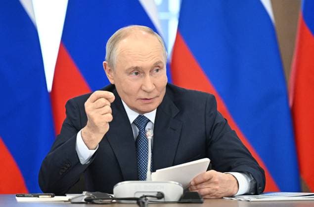 Russia Putin Siberian Federal District 9220520 11.08.2026 Russian President Vladimir Putin chairs a meeting of the Council for Science and Education on modern infrastructure and platform solutions for scientific and technological development at the Siberian Ring Photon Source (SKIF) synchrotron radiation facility near Koltsovo science town in Novosibirsk region, Russia. Kristina Solovyova Sputnik Novosibirsk Region Russia  Copyright: xKristinaxSolovyovax