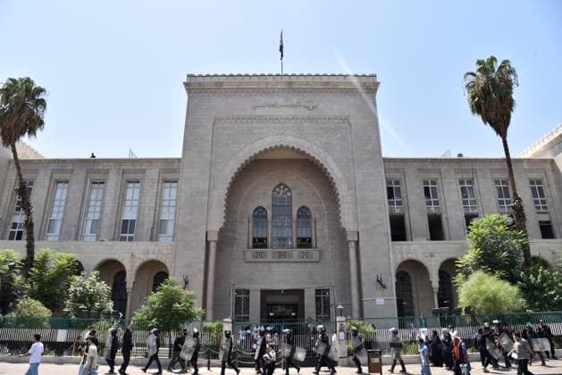 (260811) -- DAMASCUS, Aug. 11, 2026 -- This photo shows an exterior view of the Justice Palace in Damascus, Syria, Aug. 11, 2026. A Syrian court has sentenced in absentia former President Bashar al-Assad to death, according to Al Jazeera. (Photo by Xinhua) SYRIA-DAMASCUS-FORMER PRESIDENT-DEATH-SENTENCE MonsefxMemari 