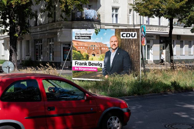 Berlin,11.08.2026,Wahlplakat der Partei CDU Frank Bewig zur Wahl zum 20.Abgeordnetenhaus von Berlin sowie zu den Bezirksverordnetenversammlungen am 20.09.2026. *** Berlin, August 11, 2026—Election poster for Frank Bewig of the CDU party for the election to the 20th Berlin House of Representatives and the district councils on September 20, 2026