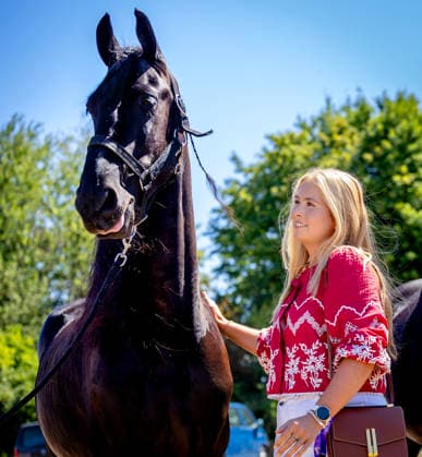 11-08-2026 Germany Princess Amalia attended the opening of the 2026 FEI World Championships in Aachen. The FEI World Championships is a global equestrian event where world titles are contested in dressage, eventing, driving, para-dressage, show jumping, and vaulting, held at Allianz Park. During the opening ceremony, the Royal Stables of Denmark, Great Britain, and the Netherlands presented themselves Â  Copyright: xPPEx