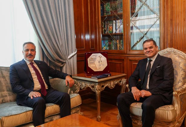 Turkish Foreign Minister Hakan Fidan in Tripoli TRIPOLI, LIBYA - AUGUST 11: (----EDITORIAL USE ONLY - MANDATORY CREDIT - TURKISH FOREIGN MINISTRY HANDOUT - NO MARKETING NO ADVERTISING CAMPAIGNS - DISTRIBUTED AS A SERVICE TO CLIENTS----) Turkish Foreign Minister Hakan Fidan meets with Prime Minister of the Libyan Government of National Unity Abdul Hamid Dbeibeh in Tripoli, Libya on August 11, 2026. Turkish Ministry of Foreign Affairs Anadolu Tripoli Libya. Editorial use only. Please get in touch for any other usage.  Copyright: x2026xAnadoluxTurkishxMinistryxofxForeignxAffairsx