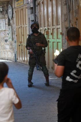 Israeli Forces Restrict Palestinian Movement in Hebron Old City Israeli soldiers deploy in the streets of the Old City of Hebron, in the occupied West Bank, on August 11, 2026, as Israeli forces close several entrances and roads and restrict the movement of Palestinians. The measures coincide with Israeli settlers entering the Old City. Photo by Mamoun Wazwaz apaimages Hebron West Bank Palestinian Territory 110826_Hebron_MW_00(6) Copyright: xapaimagesxMamounxWazwazx xapaimagesx