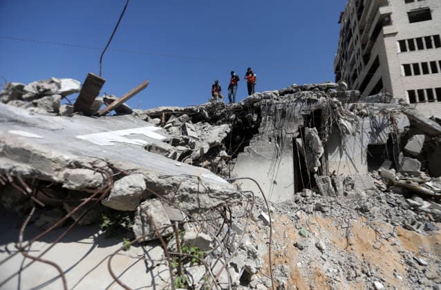 Civil Defense Teams Recover Bodies From Gaza City Rubble Palestinian Civil Defense members, in cooperation with the International Committee of the Red Cross (ICRC), work with limited resources to recover bodies from beneath the rubble of a home belonging to the Gharbiya family in western Gaza City, Gaza Strip, on August 11, 2026. Medics say 13 bodies remain trapped under the rubble, as search and recovery operations continue amid a severe shortage of heavy equipment needed to clear debris and reach the victims. Photo by Bilal Osama apaimages Gaza city Gaza Strip Palestinian Territory 110826_Gaza_BO_01(12) Copyright: xapaimagesxBilalxOsamax xapaimagesx