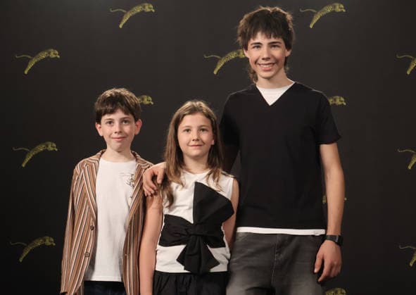 IPA87399479 - Locarno, Switzerland Locarno Film Festival 2026 Alberi erranti film photocall: director and cast In the photo: Lupo Barbiero, Iris Barbiero, and Argo Barbieri, actors  Copyright: xNickxZonnaxxcopyrightx x xNickxZonnax 87399479