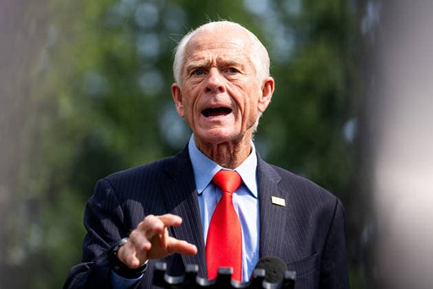 Senior Counselor to the President for Trade and Manufacturing Peter Navarro speaks to members of the media at the White House, Tuesday, August 11, 2026, in Washington, DC.  WAX20260811203 AllisonxRobbert